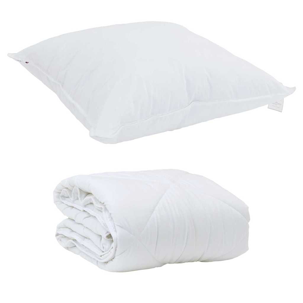 Decke mit Kissen mit Kissen 2 pcs Weiß Mikrofaser